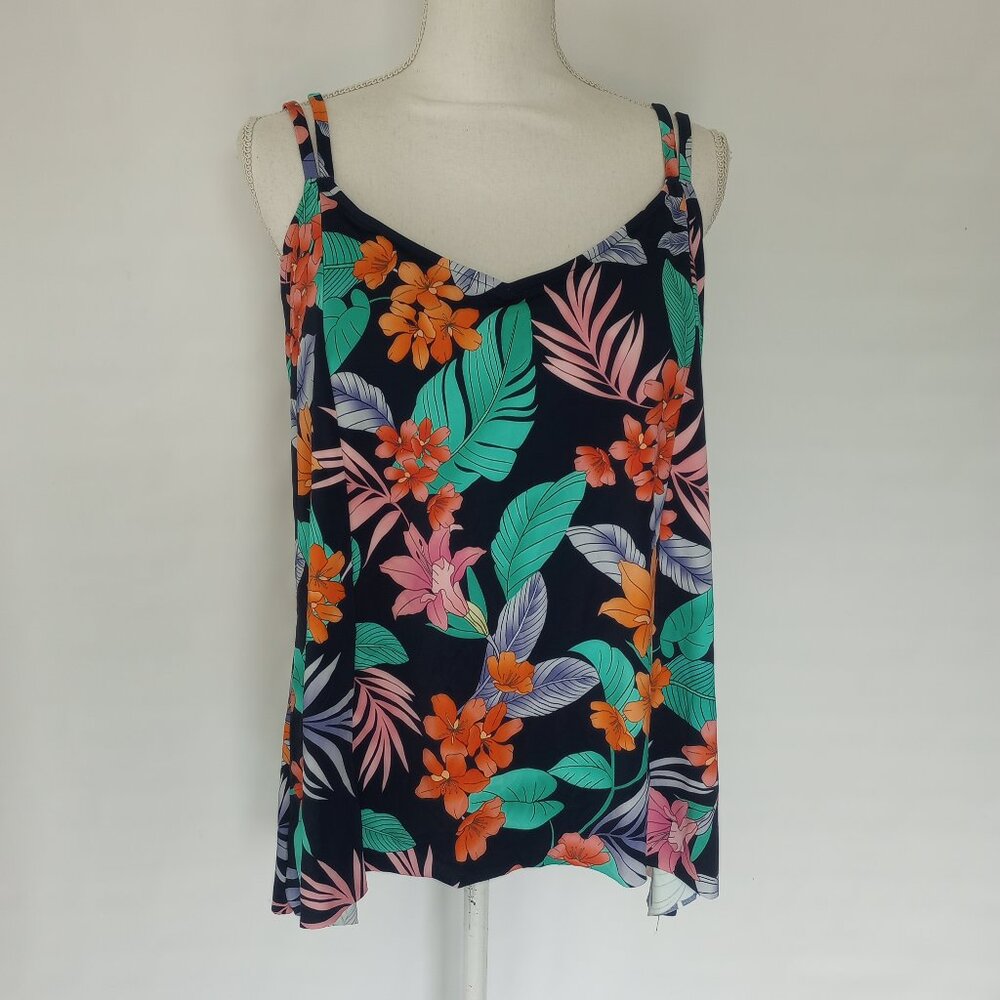 Swim Solutions Women's Multicolor Floral Tankini Top Size 18W